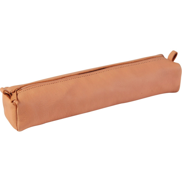 Trousse carré cuir naturel 22cm