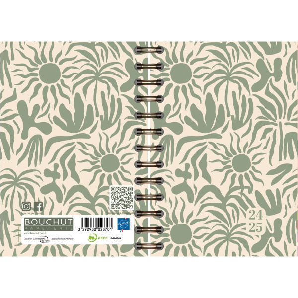 Agenda journalier 12,5x17,5 Vintage sun