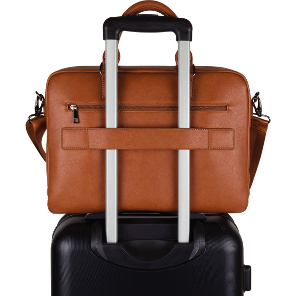 Sacoche slim ordinateur 15,6 pouces coloris camel