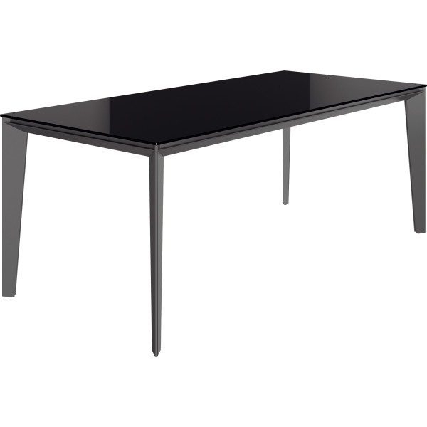 Bureau plateau verre L190cm E-Motion noir