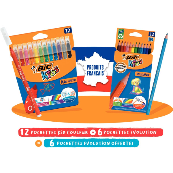 Pack coloriage feutres + crayons de couleurs assortis