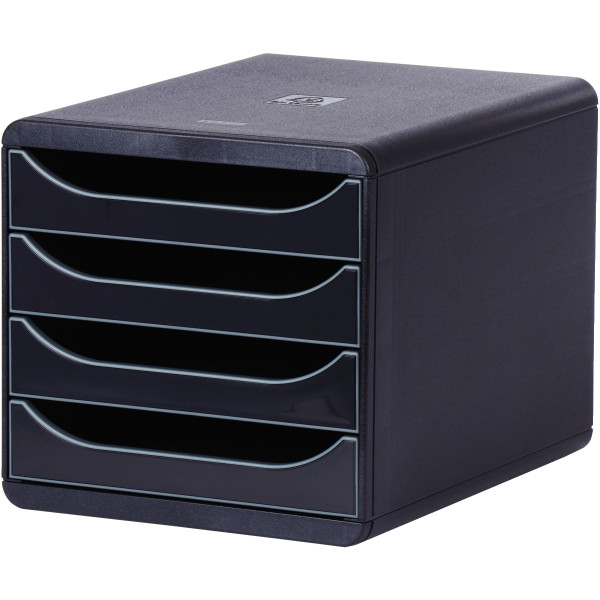 Module 4 tiroirs BIGBOX noir/noir glossy