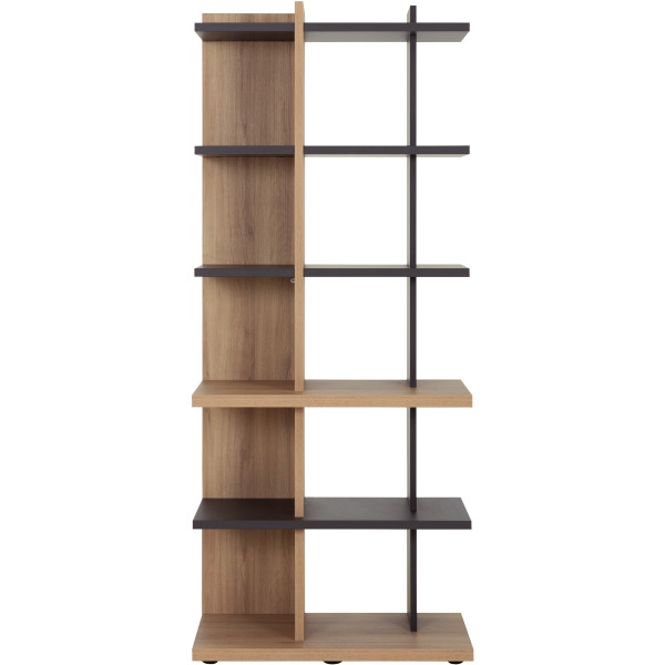 Bibliothèque Brabant L80xH189xP45cm chêne du bocage/anthracite
