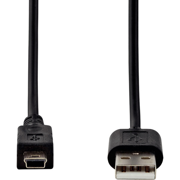 Cordon USB 2.0 type A vers type mini USB B noir 2m