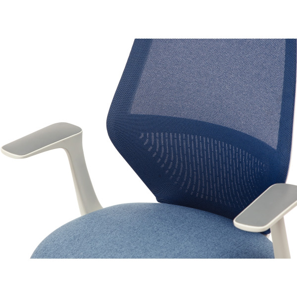 Lot de 2 sièges visiteur structure gris clair/Assise et résille gris bleu