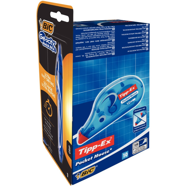 Boîte de 10 correcteurs + 1 stylo Gelocity