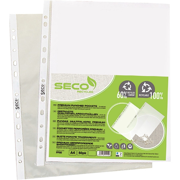 Sachet de 50 pochettes perforées en polypropylène recyclé 8/100ème
