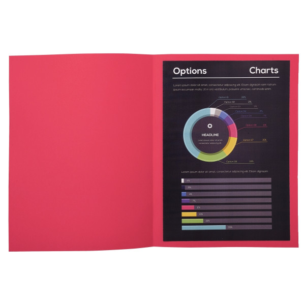 Paquet de 100 chemises 210g ROCK"S format 24x32 cm, framboise