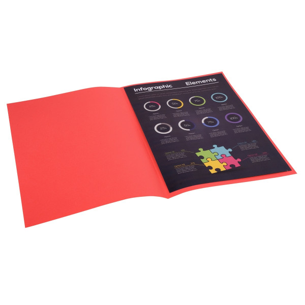 Paquet de 100 sous-chemises 80g ROCK"S format 22x31 cm, rouge