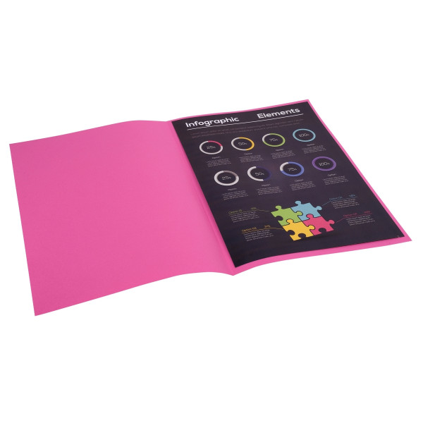 Paquet de 100 sous-chemises 80g ROCK"S format 22x31 cm, rose
