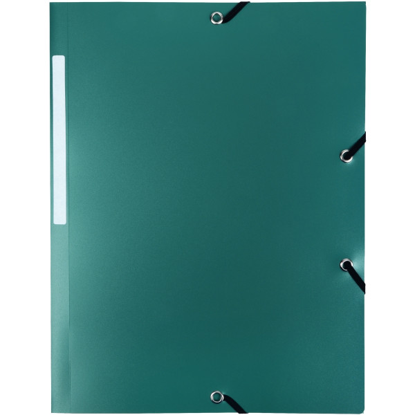 Chemise 3 rabats à élastiques en polypropylène opaque 4/10ème, vert