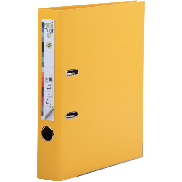Classeur à levier PREM'TOUCH format A4+, dos 5 cm, jaune