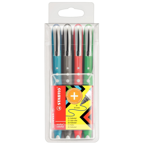 Pochette 4 rollers Worker Color pointe moyenne assortis