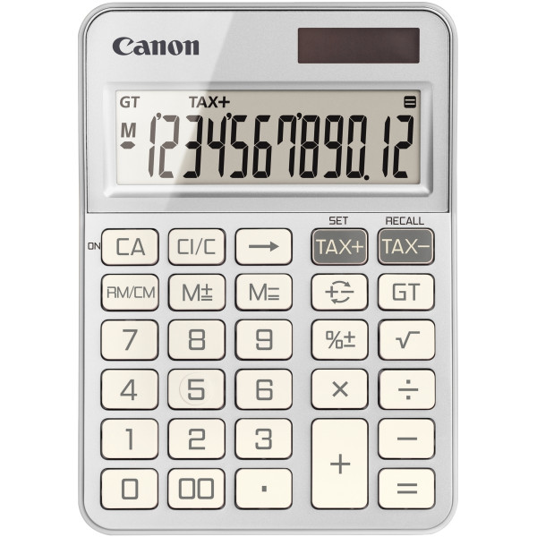 Machine a calculer pour bureau 12 chiffres Canon KS-125KB Argent