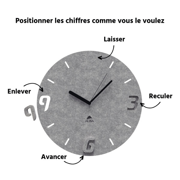 Horloge murale ronde PET recyclé diamètre 30cm