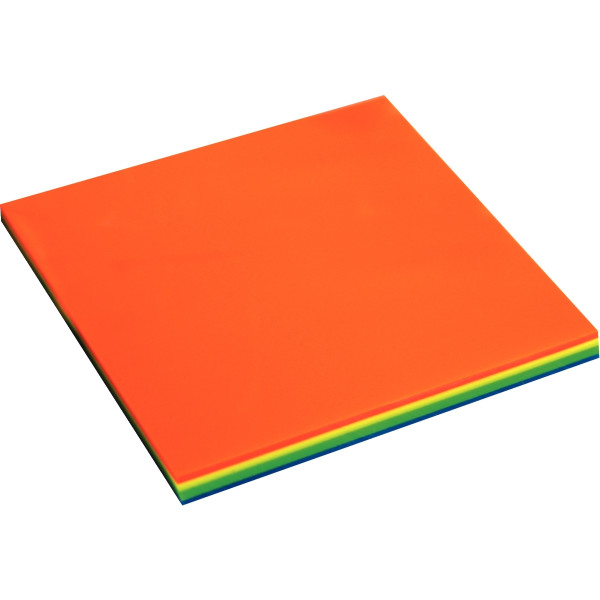 Bloc de 100 notes repositionnables transparentes 75 x 75 mm coloris Flaconuo assortis