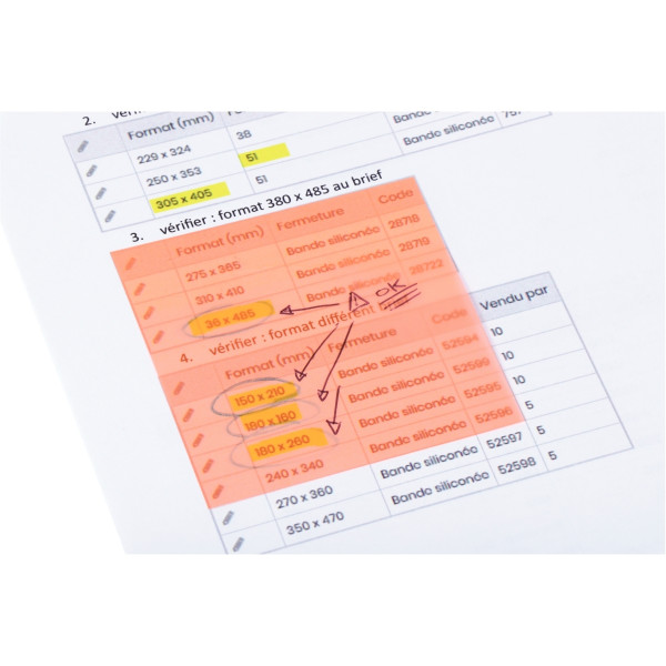 Bloc de 100 notes repositionnables transparentes 75 x 75 mm coloris Flaconuo assortis