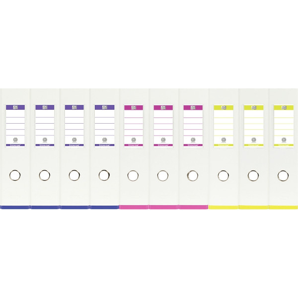 Carton de 10 classeurs à levier MY COLOUR pour format A4, dos 8 cm, blanc