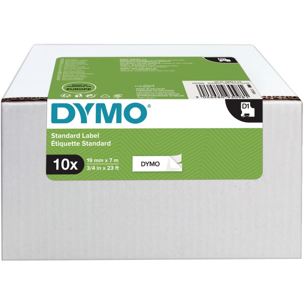 Pack de 10 recharges DYMO D1  19mm noir sur blanc
