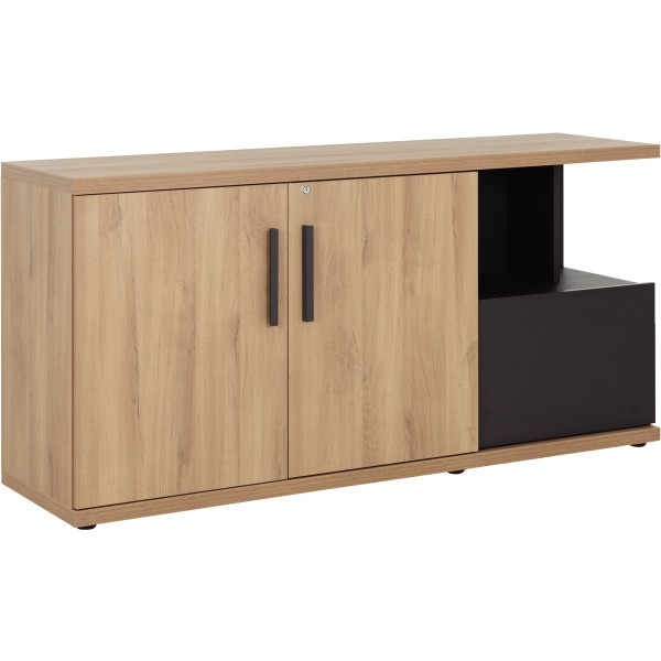 Crédence L160xH78xP45cm chêne du bocage/anthracite BRABANT