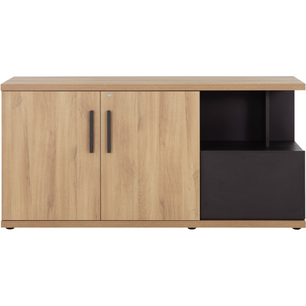 Crédence L160xH78xP45cm chêne du bocage/anthracite BRABANT