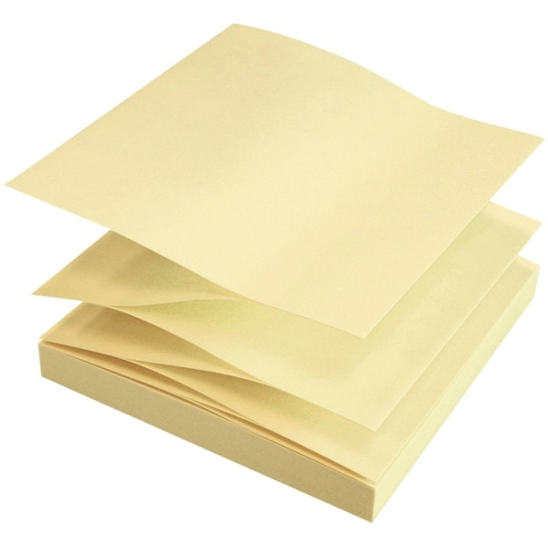 Paquet de 12 bloc de 100 feuilles Z-Note recyclées 75 x 75 mm coloris jaune