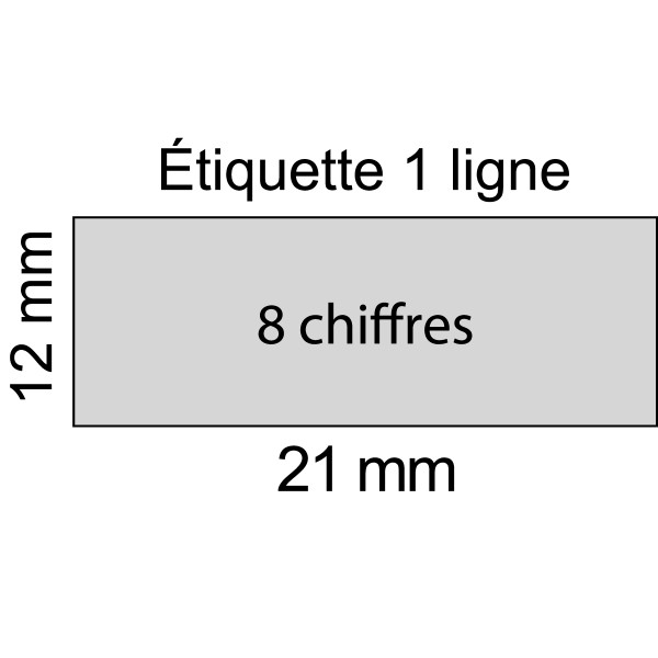 Pince premium 1 ligne  : 8 caractères