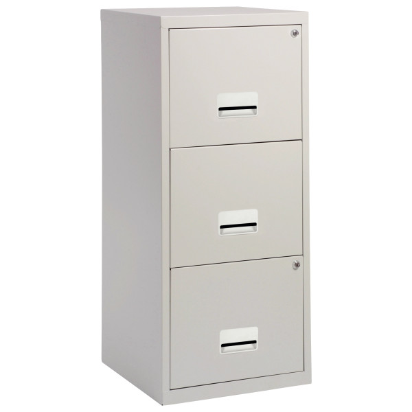 Classeur 3 tiroirs pour dossiers suspendus Eco gris clair