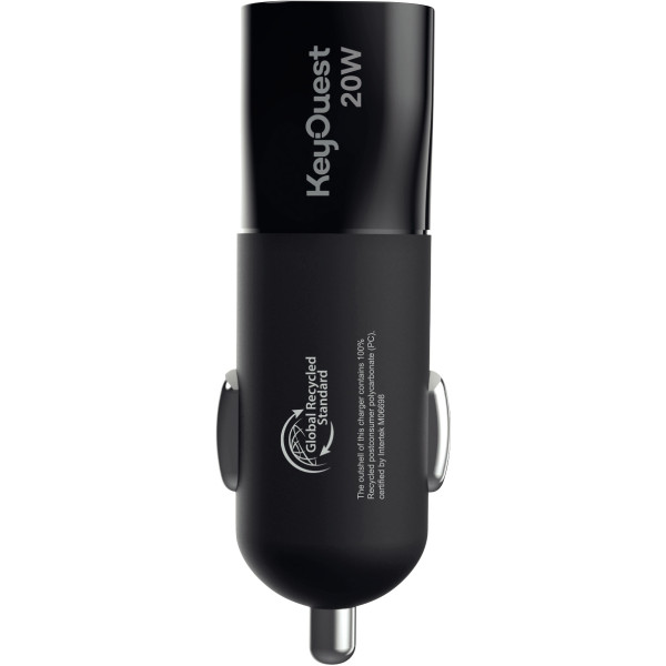 Chargeur voiture 2 ports USB-A et USB-C noir