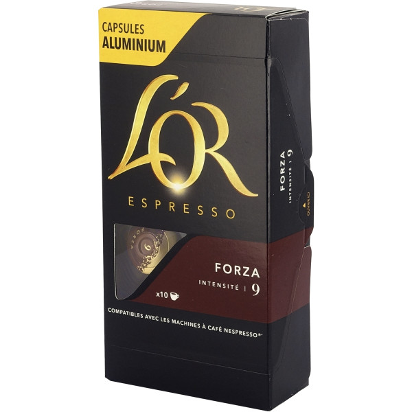 Boite de 10 capsules café OR Forza