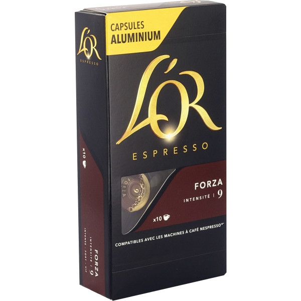 Boite de 10 capsules café OR Forza