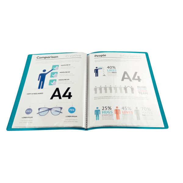Protège-documents 40 vues en carte végétale TEKSTO, coloris assortis