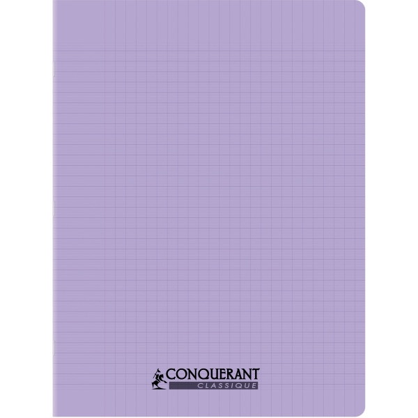 Piqûre 96 pages CONQUERANT, 17x22 cm, seyès, couv PP lilas
