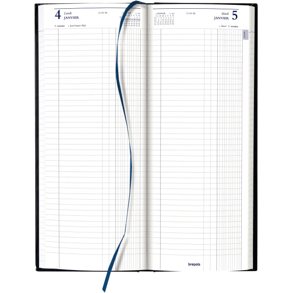 Agenda long 1 jour euro/centimes noir