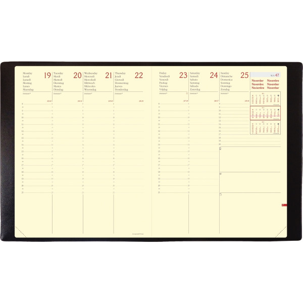 Agenda semainier Silk 21x27 noir