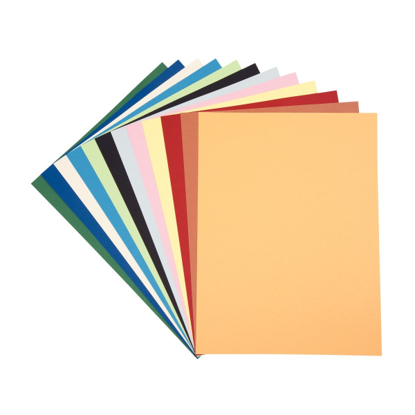 Pochette de 12 feuilles papier dessin couleur format 24x32 cm 160 g teintes pastels assorties : Noir