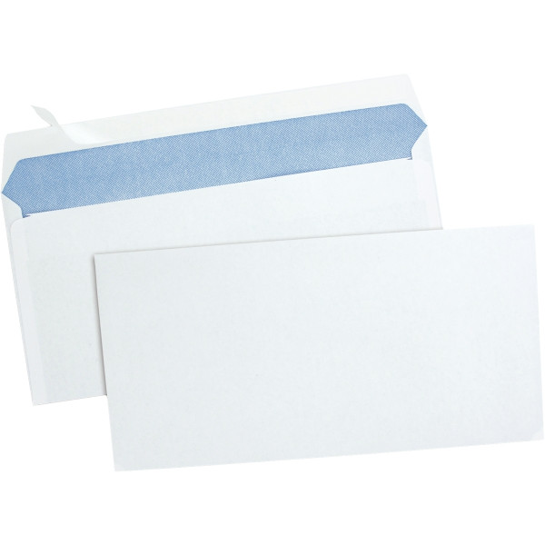 Boite de 500 enveloppes blanches 110x220mm 80g bande siliconée