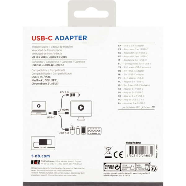 Adaptateur 3en1 USB-C vers HDMI