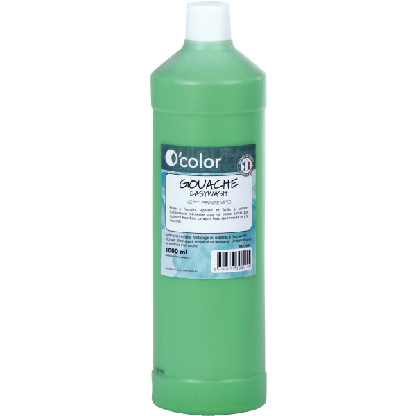 Flacon 1 L de gouache liquide économique O'COLOR coloris vert clair