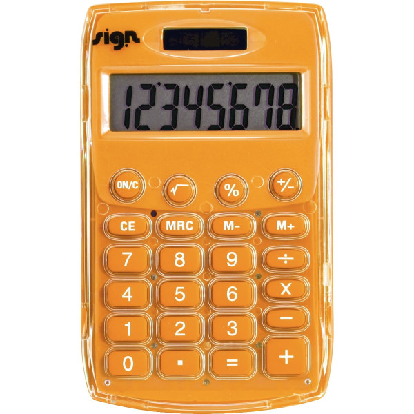 Machine à calculer de poche 8 chiffres SIGN Orange