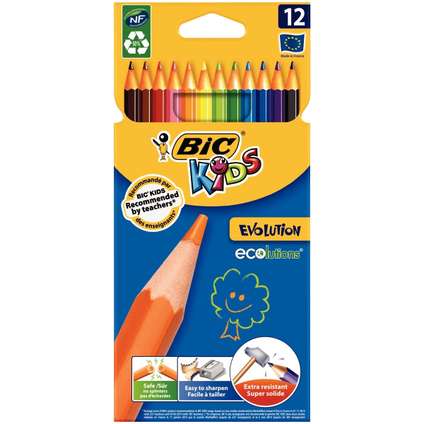 Étui de 12 crayons de couleur Évolution assortis