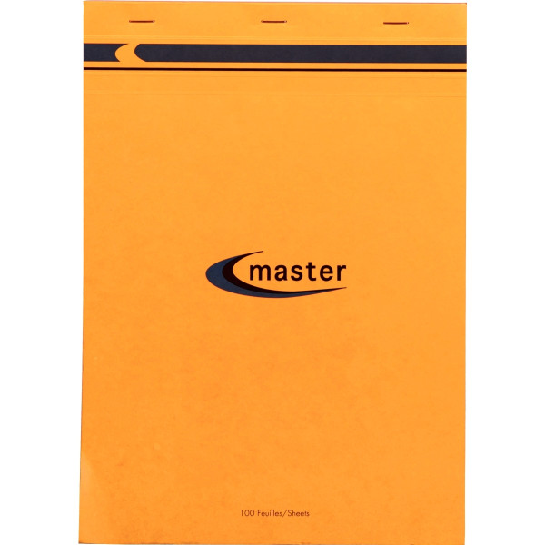 Bloc Master 100 feuilles, format A4, papier blanc 70g, quadrillé 5x5