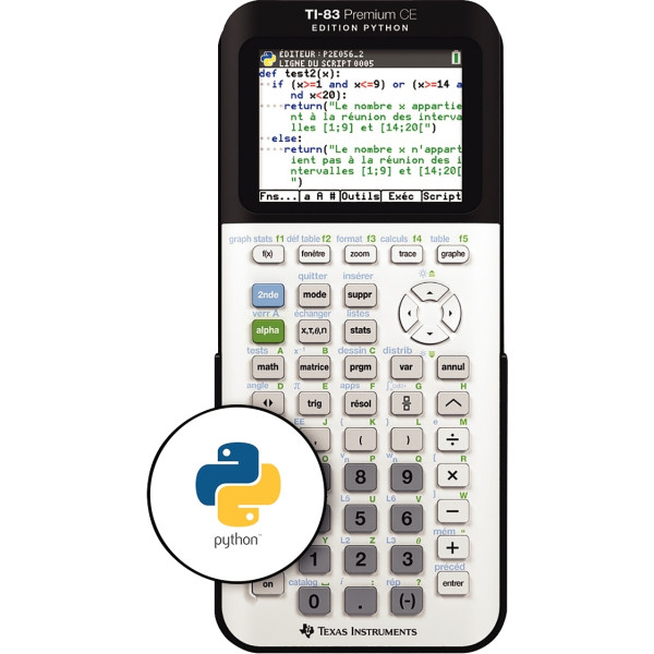 Machine à calculer graphique Texas Instruments TI83 Premium CE Edition Python