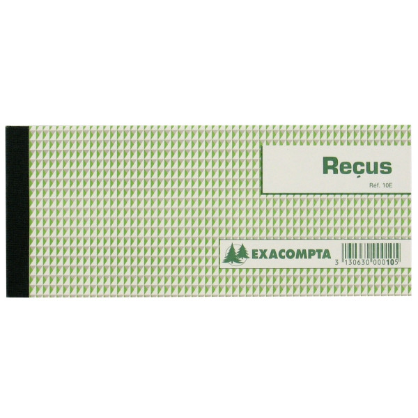 Carnet de 50 reçus, format 9 x 13 cm