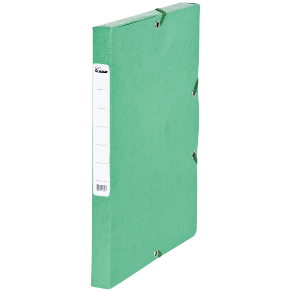Boîte de classement en carte grainée, dos 2,5 cm, vert
