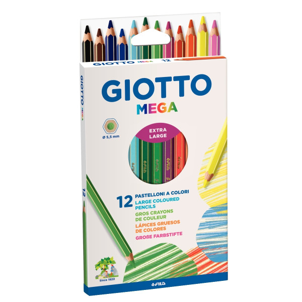 Étui de 12 crayons de couleur Méga assortis