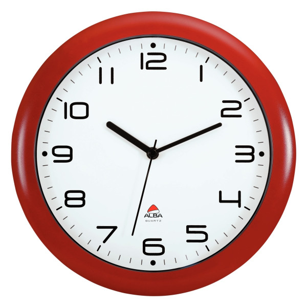Horloge silencieuse diamètre 30cm rouge