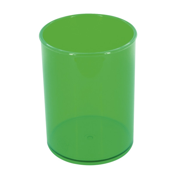 Pot à crayons FLUOR vert transparent