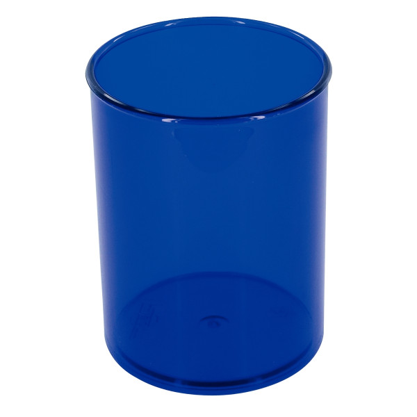 Pot à crayons FLUOR bleu foncé transparent