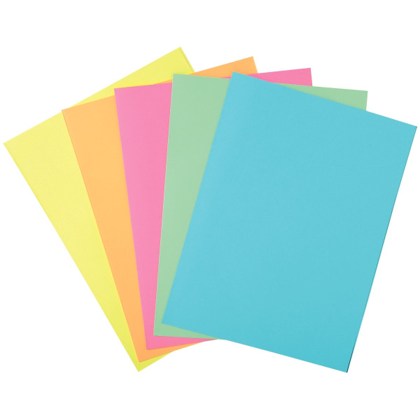 Paquet de 100 chemises 1 rabat 160g, format 24x32 cm, coloris pastel assortis